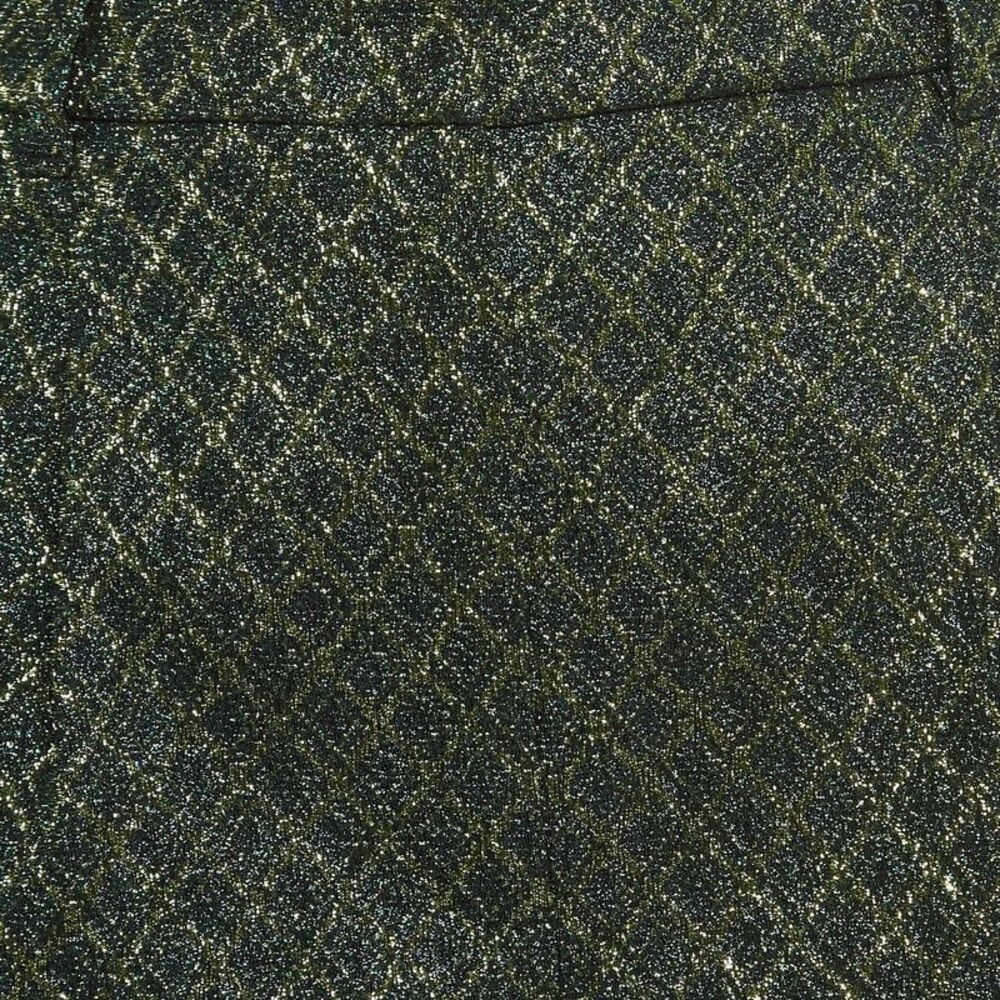 Dolce & Gabbana Green Lame Jacquard Pleated Shorts S - Picture 3 of 4